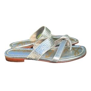 Sam Edelman Bernice Sandals, Silver, Size 5